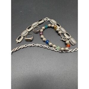 Sterling Silver Jewelry Lot 57.20g Bracelets Rings Scrap Repair Melt 925